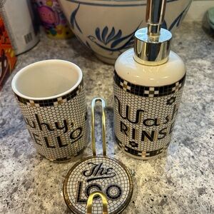 Anthropologie bistro tile Bathroom Set of 3